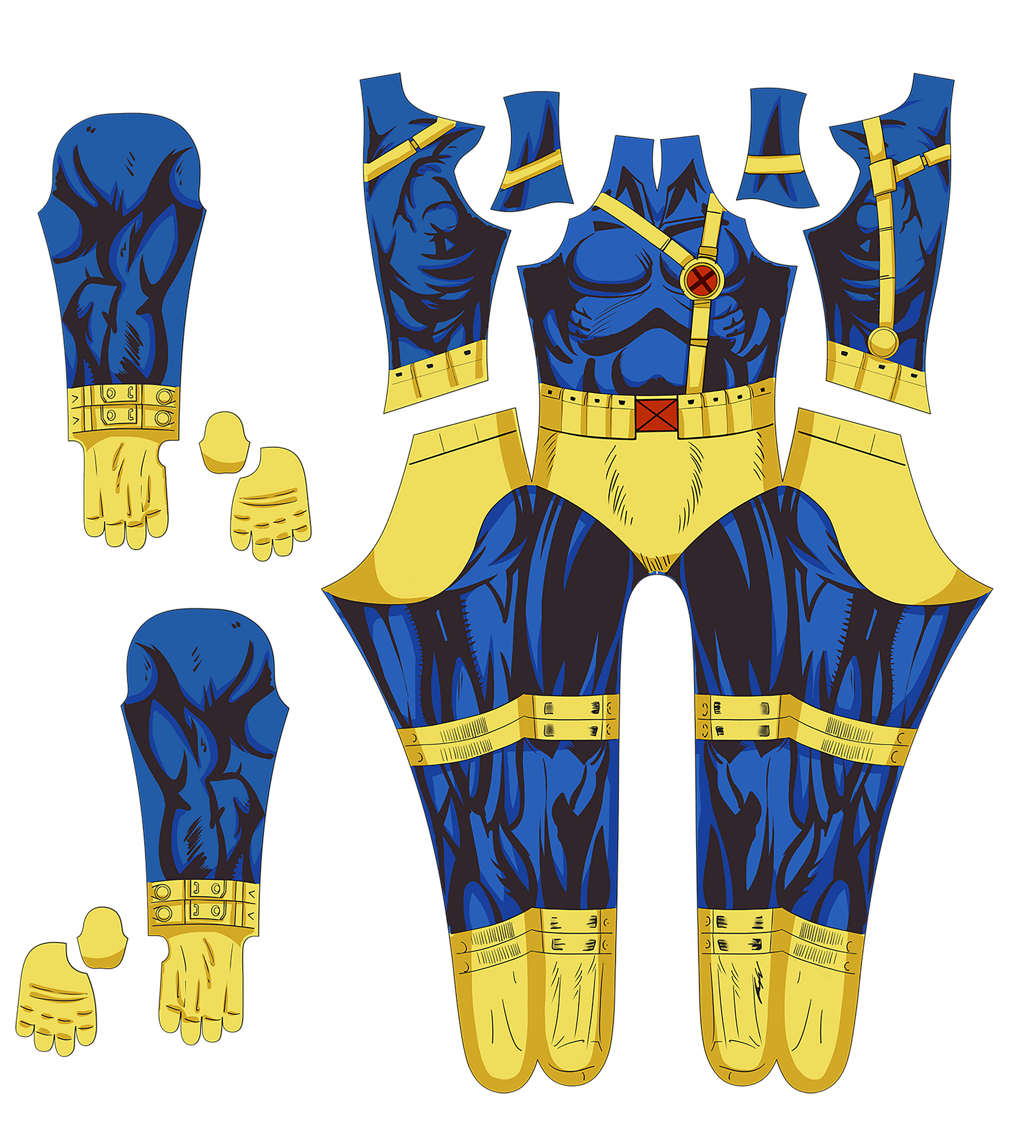 X Men Cyclops Custom Size Classic Mutant Warrior Bodysuit - Male Edition