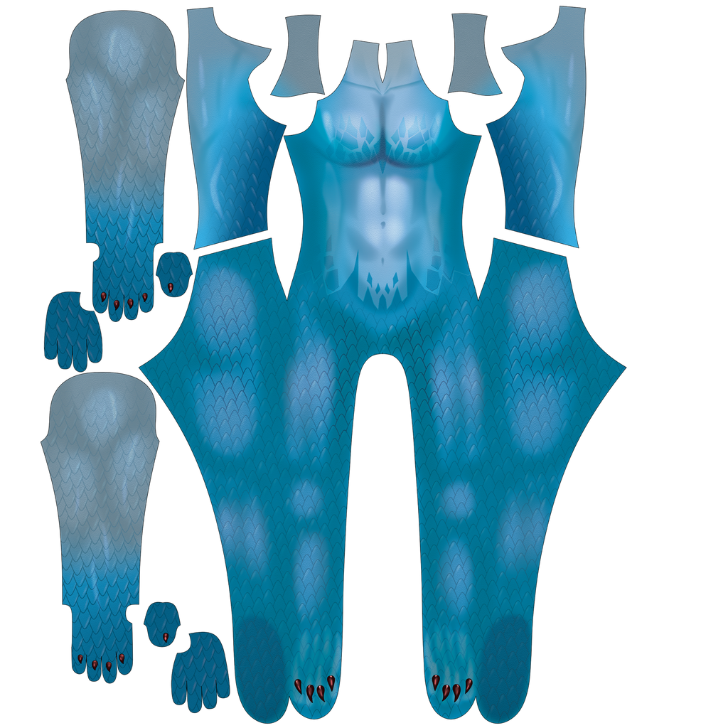 Dragon BLUE Female Cosplay Bodysuit, Custom Tailoring Commission