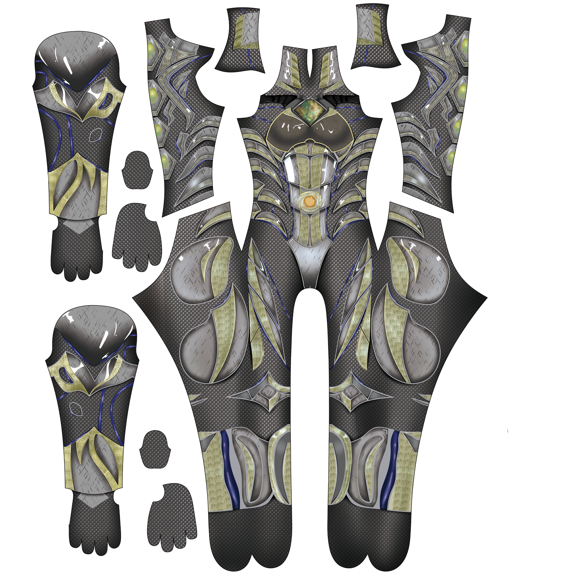 Customized Cosplay Outfit for Power Rangers 2017 WHITE ARMORED - Custom Bodysuit