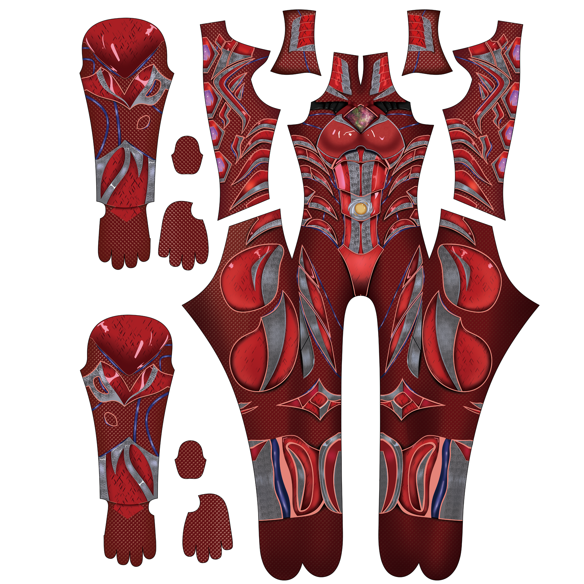 Commissioned Custom Red Ranger 2017 Movie Suit Women
