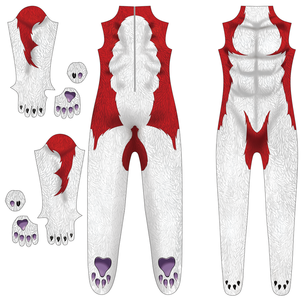 Toon-Red-Wolf-Preview Spandex Bodysuit Muscle Shading for Men Kids Wolf Cosplay