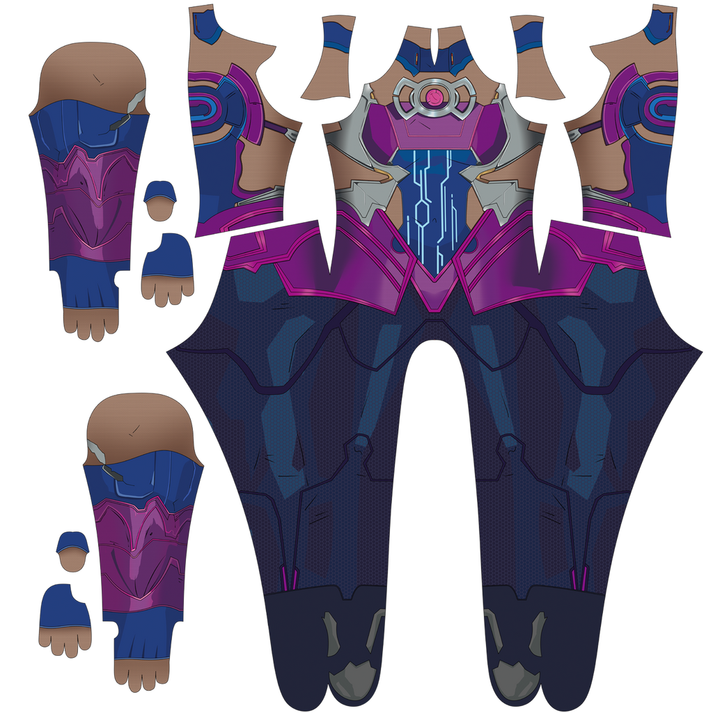 Custom Cosplay Bodysuit for Galacta Rivals Men - Personalized Purple Outfit