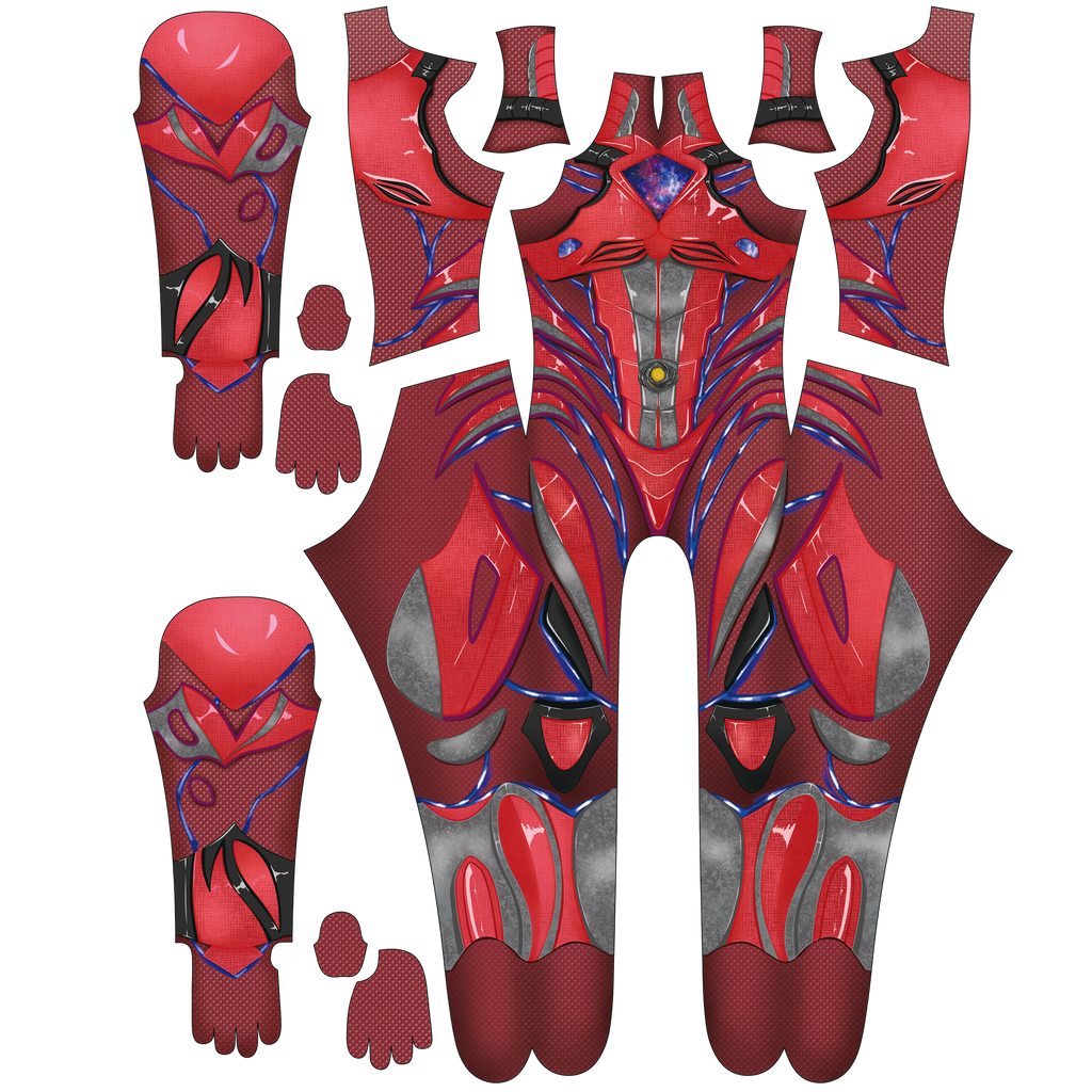 Commissioned Cosplay Bodysuit for Power Rangers 2017 Red Men