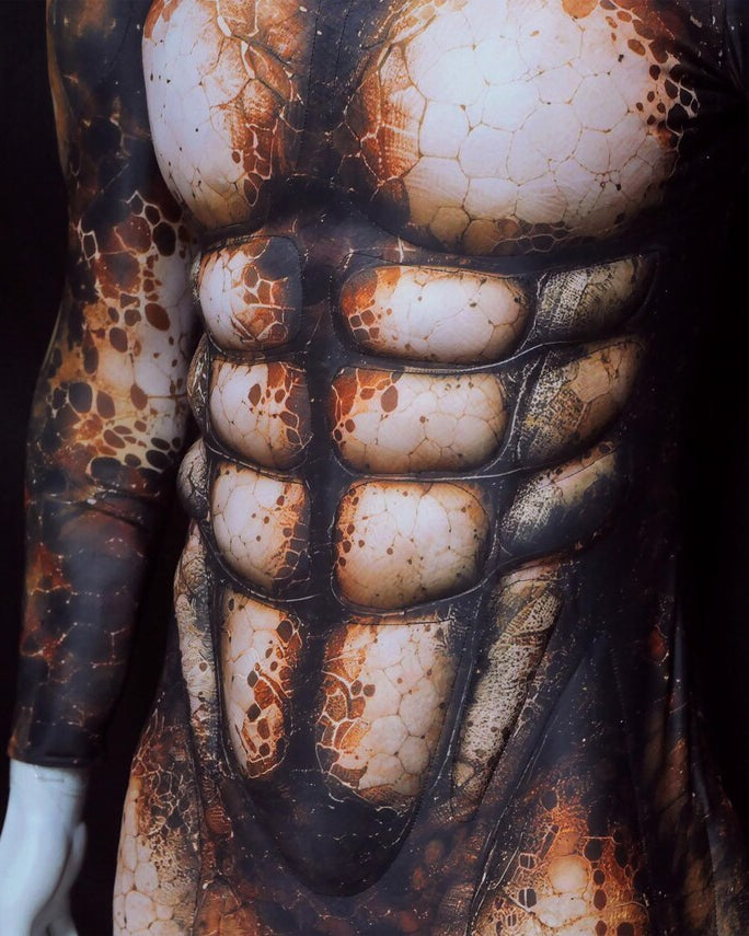 Black 3D padded muscle suit