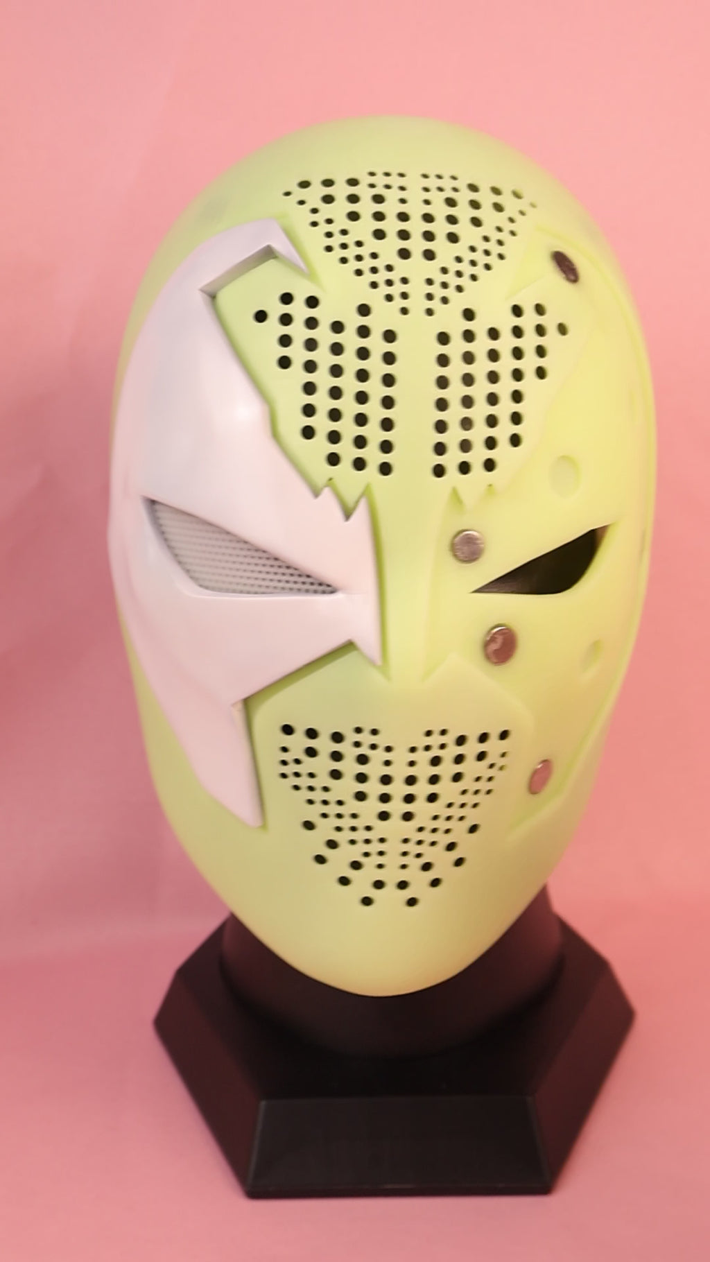 White Spawn Grid Mask: Custom PVC Faceshell, Personalized Hero Gear