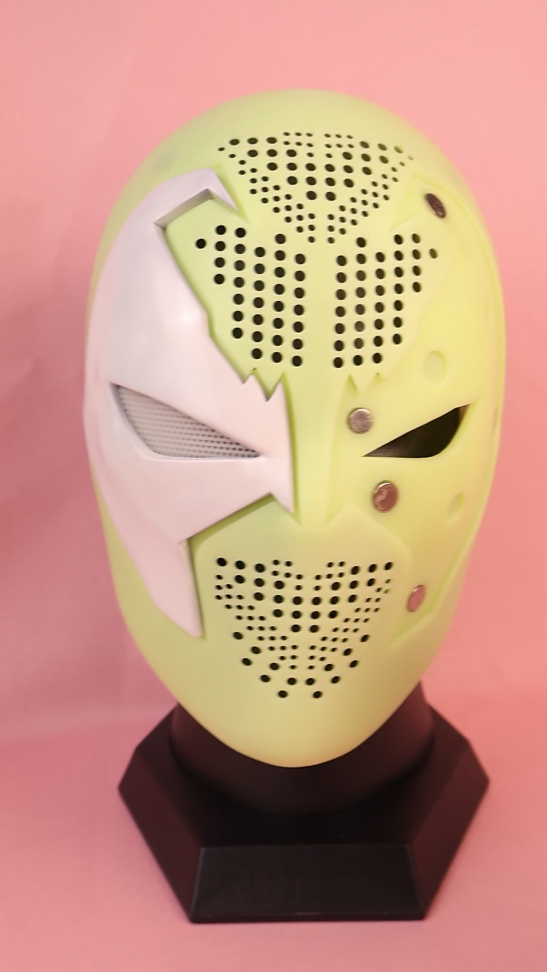White Spawn Grid Mask: Custom PVC Faceshell, Personalized Hero Gear