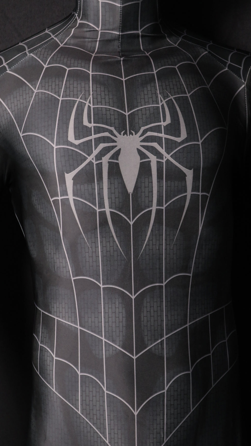 Black Spider-Man 3 Raimi Spandex Jumpsuit Raised Webbing for Men Kids Cosplay