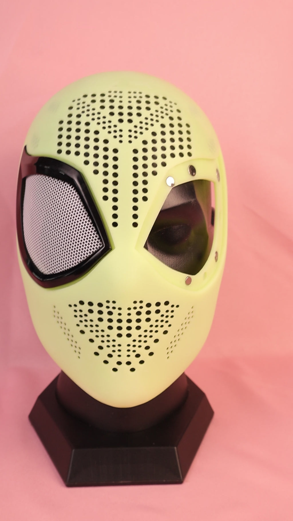 Bespoke Layered Black Lens Spider Mask: PVC Faceshell, Custom Helmet