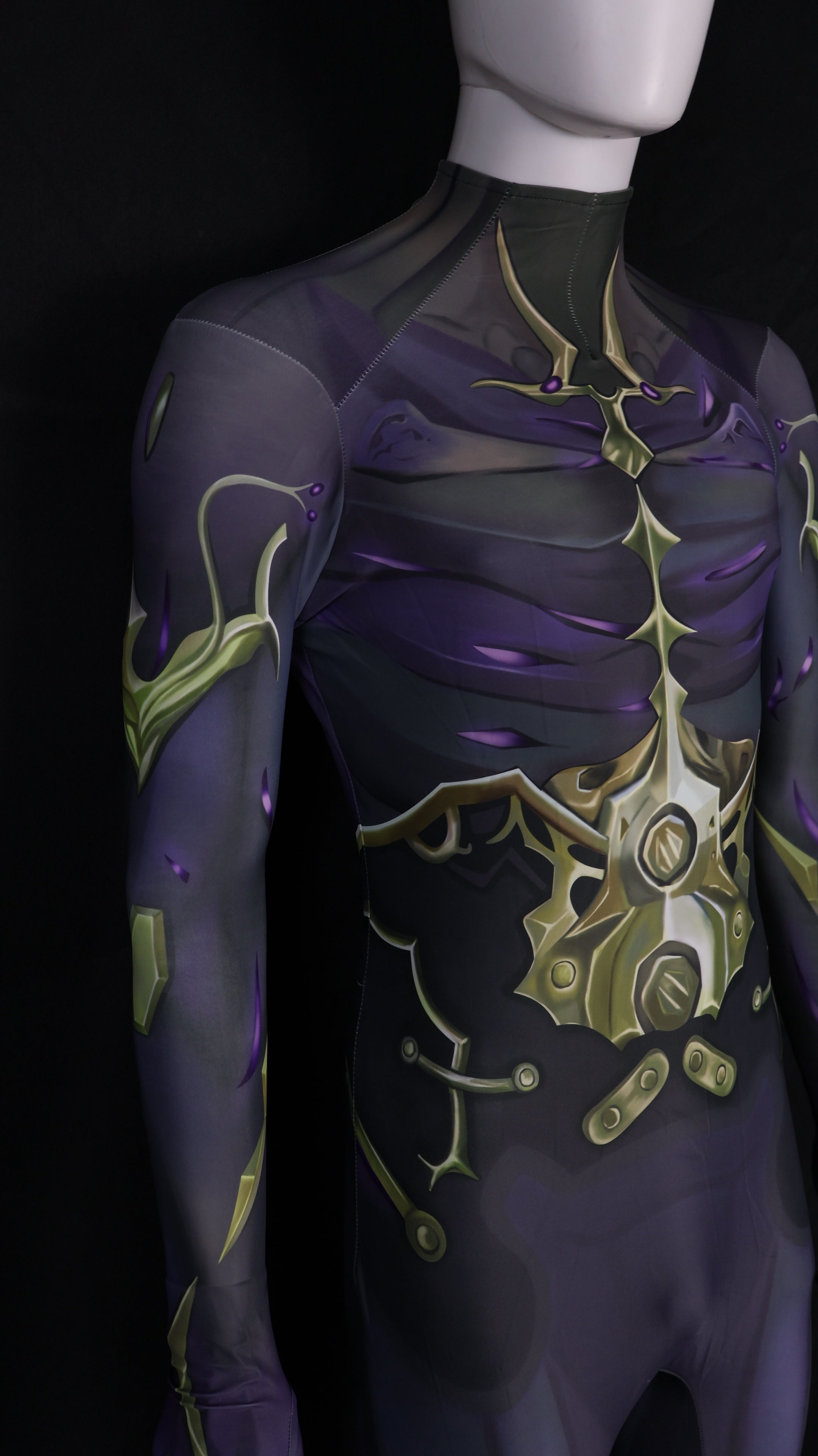 Custom Cosplay Commission Bodysuit for Cyborg Inventor Men - Purple Suit