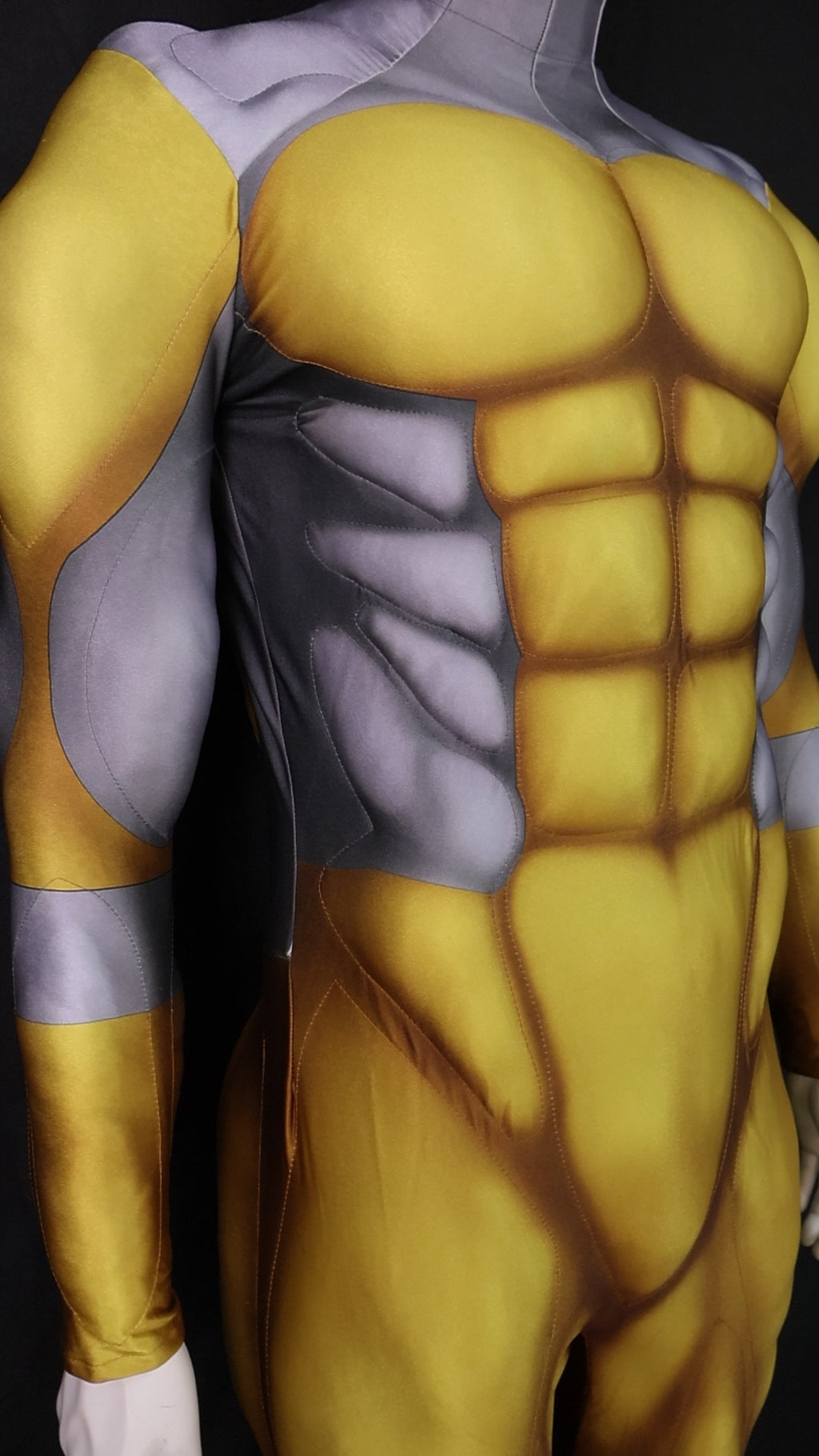 A0302 Custom Anime Gold Muscle Chassis - Personalized Lycra Clothing
