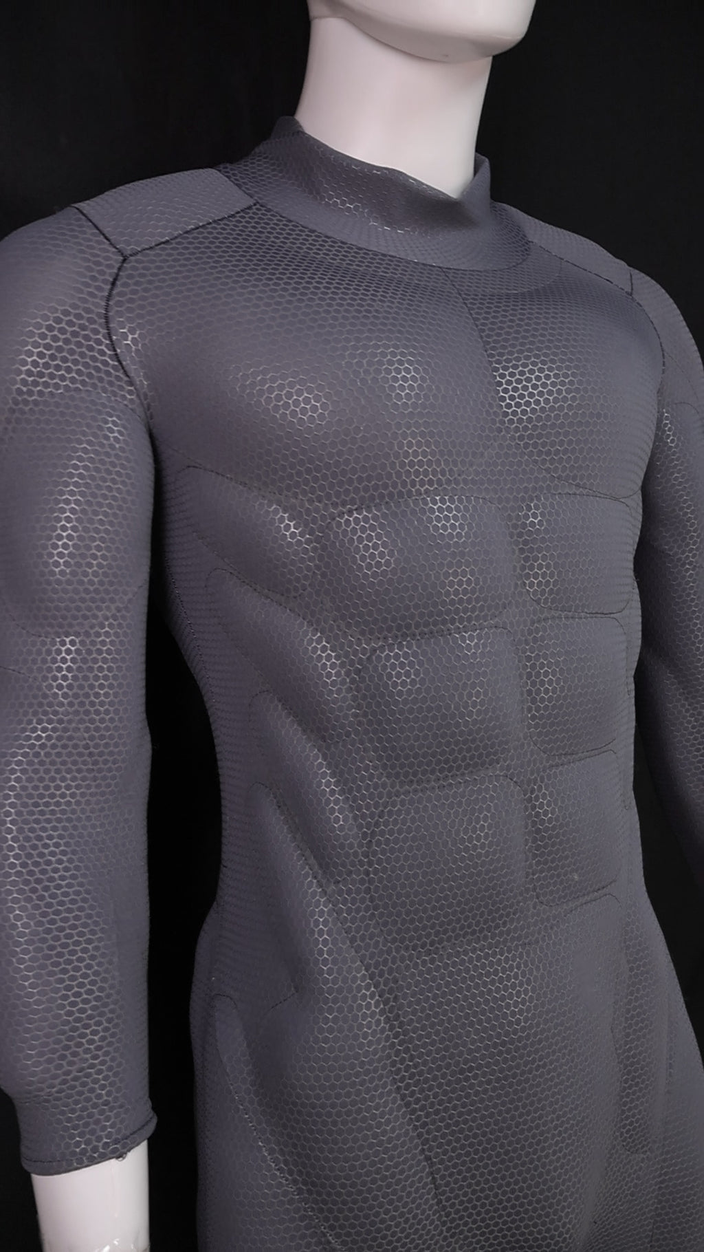 Personalized Grey Screen Printed Muscle Attire - Custom Lycra Cosplay
