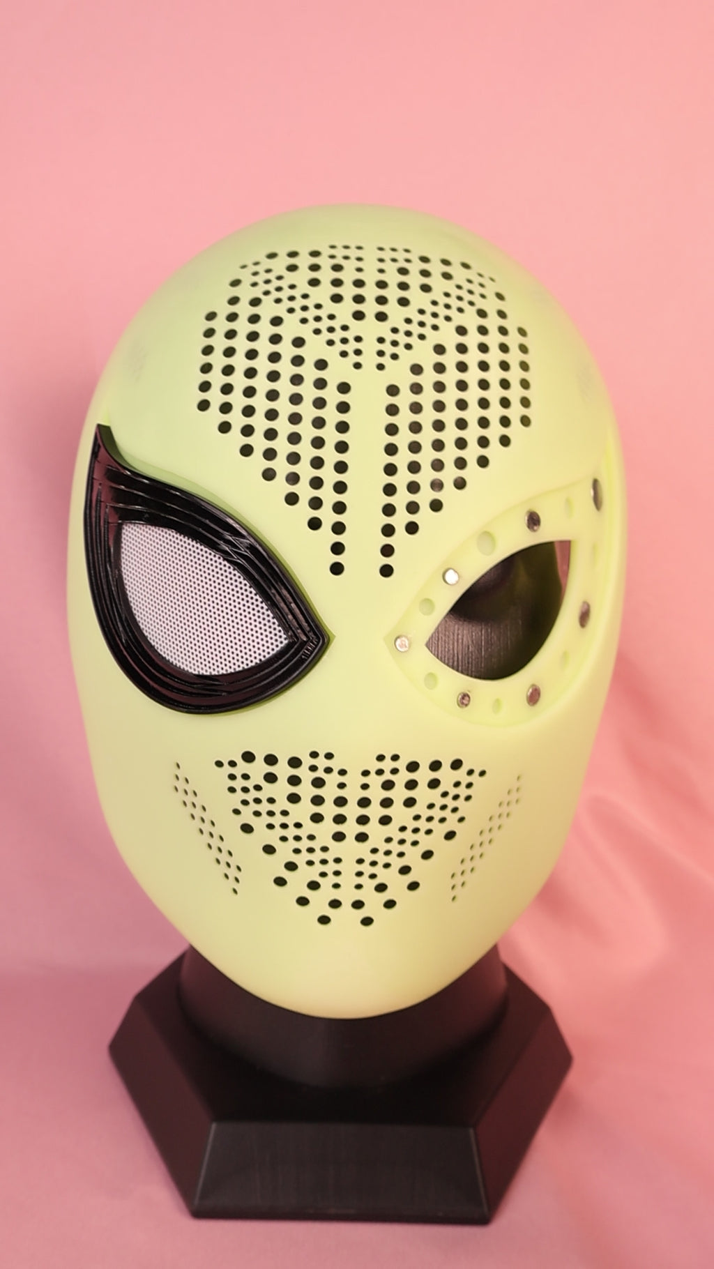 Personalized Red Hero Hood: 3D Raised Silver Web, Custom Faceshell Mask
