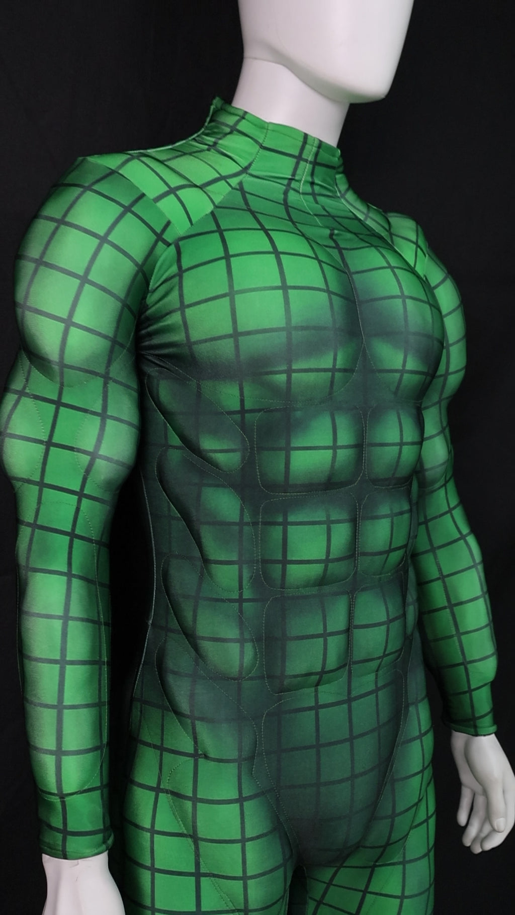 Green Grid Pattern Cosplay Catsuit - Custom Personalized 3D Lycra Suit