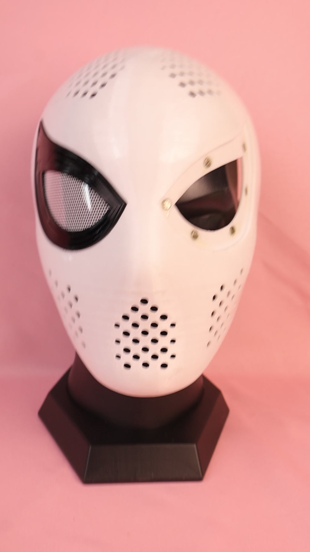 Bespoke Layered Black Lens Spider Mask: PVC Faceshell, Custom Helmet