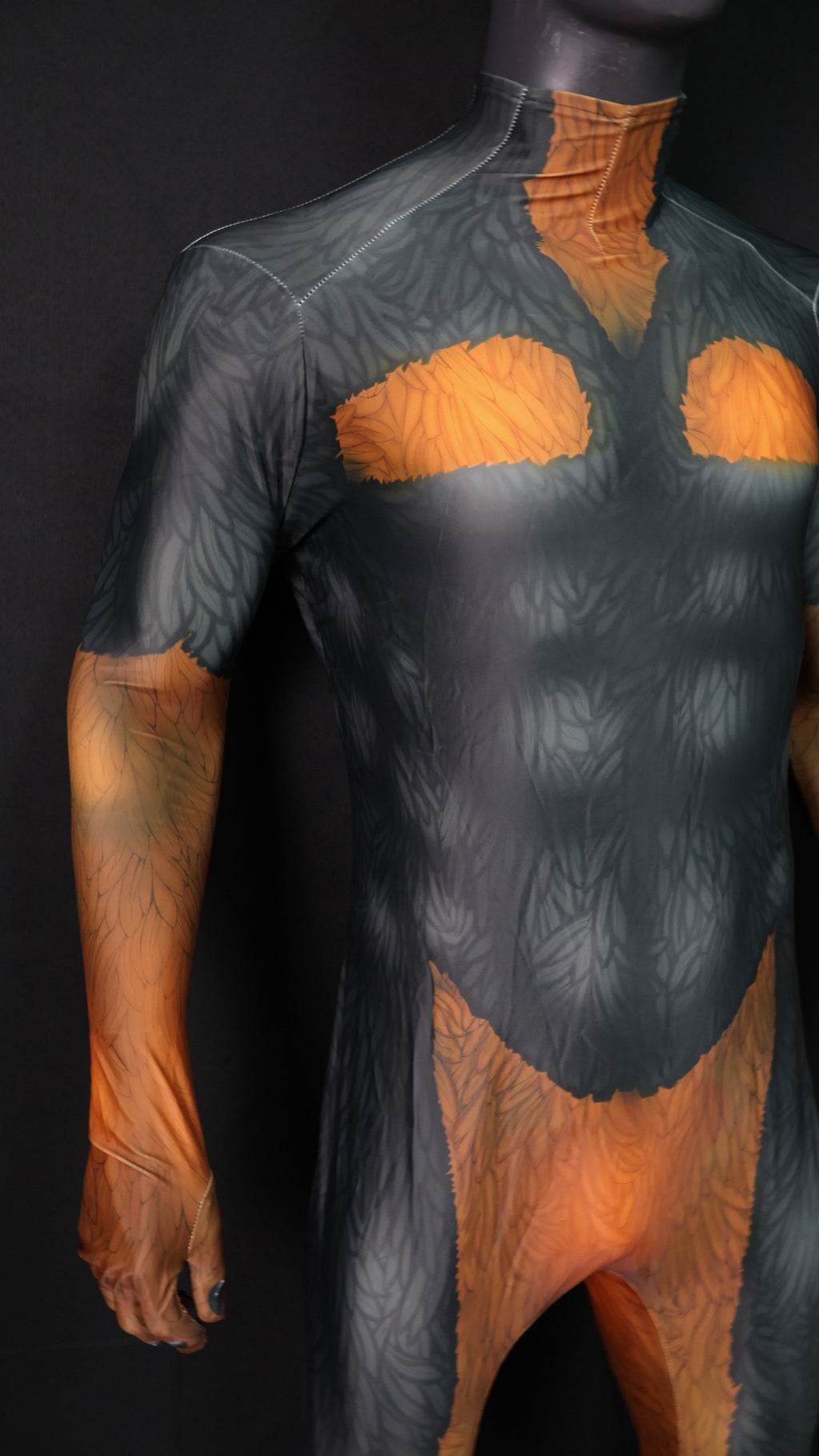 Custom Cosplay Commission Bodysuit for Toon Doberman Men - Black Orange Suit