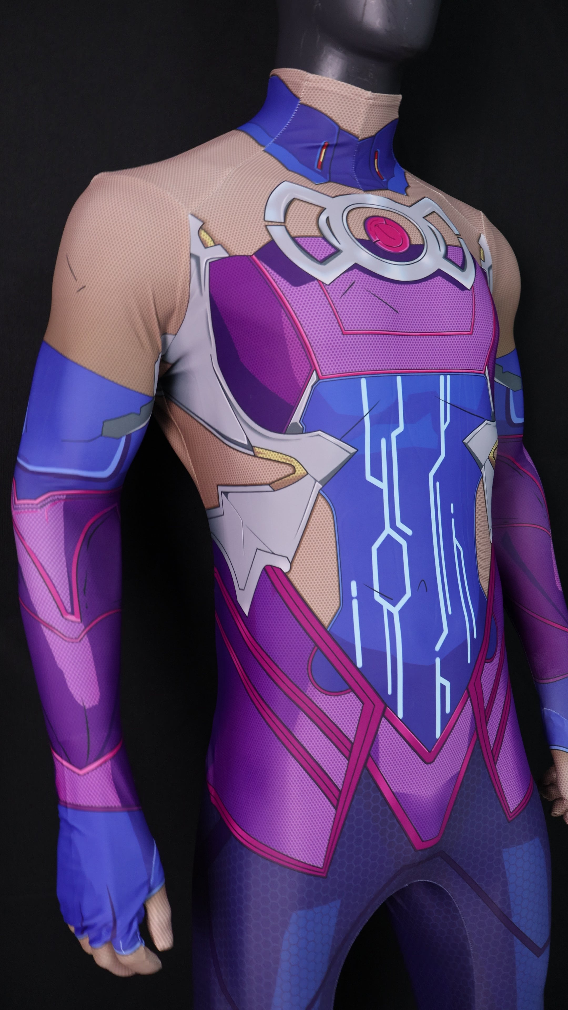 Custom Cosplay Bodysuit for Galacta Rivals Men - Personalized Purple Outfit