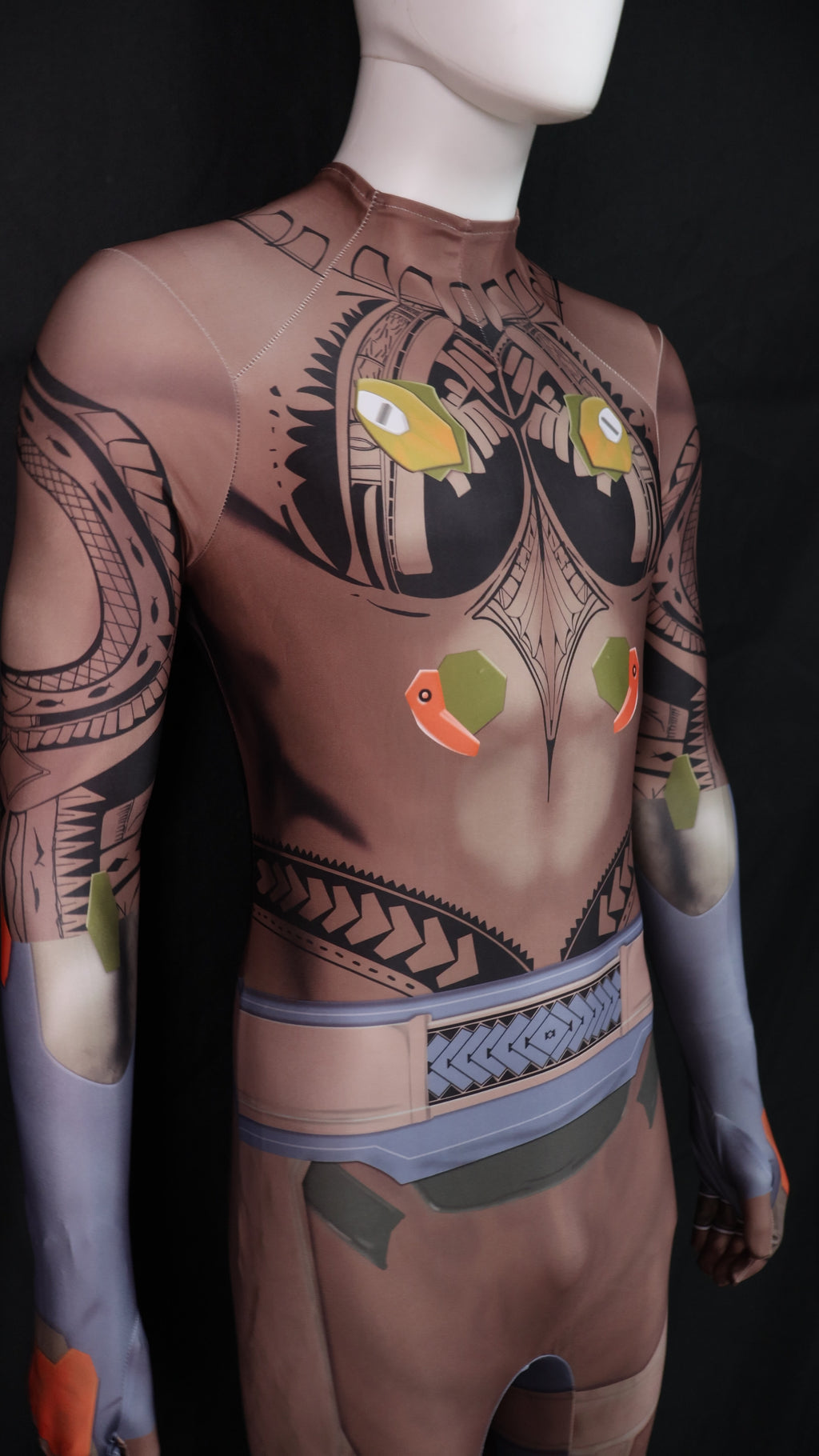 Personalized Cosplay Bodysuit for Mauga Overwatch Men - Custom Tattoo Suit