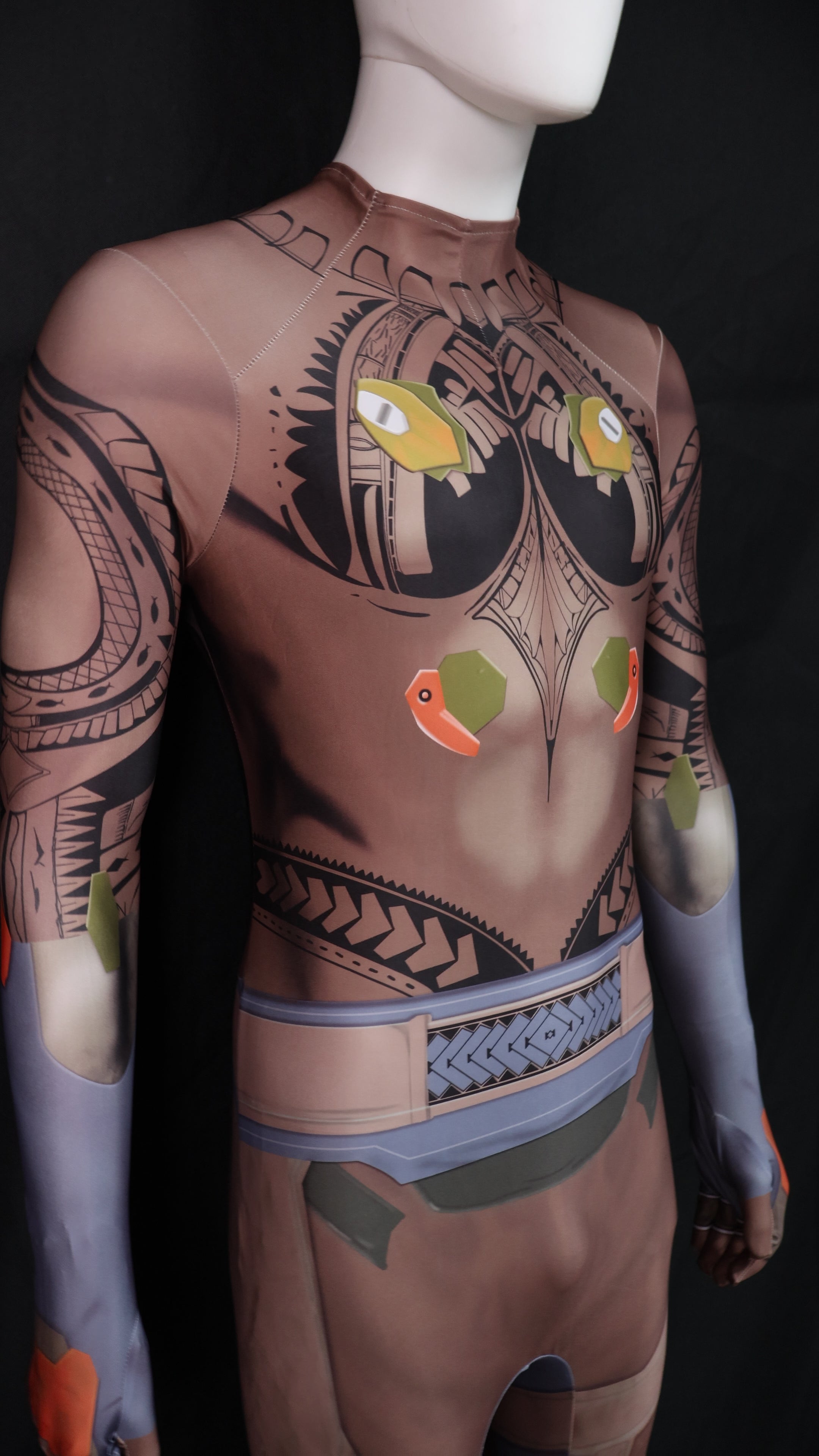 Personalized Cosplay Bodysuit for Mauga Overwatch Men - Custom Tattoo Suit