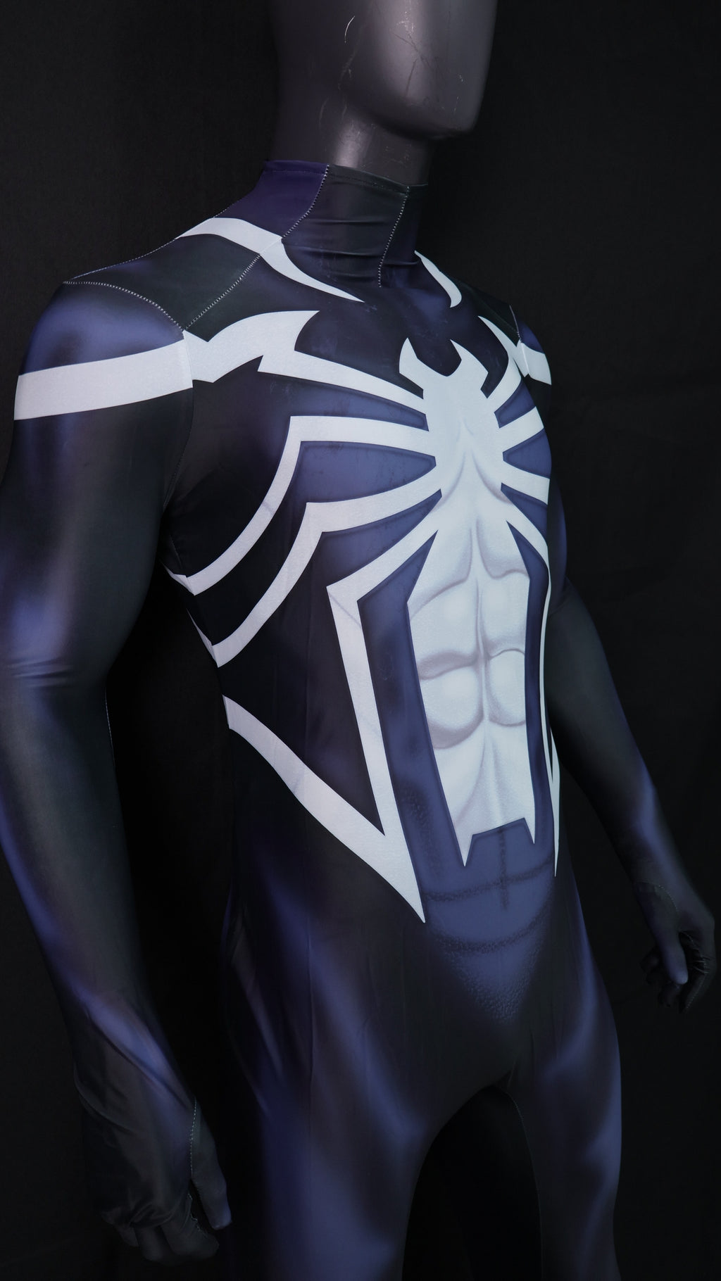 Black Suit Wars Spandex Bodysuit White Spider Emblem Men Cosplay Apparel