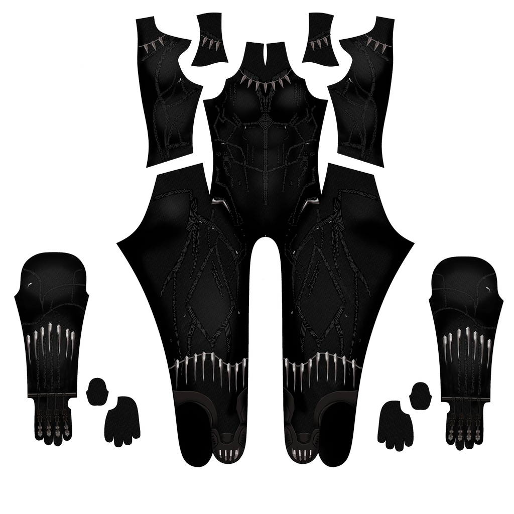 Custom Cosplay Commission Bodysuit for Dark Panther Men - Black Shadow Suit