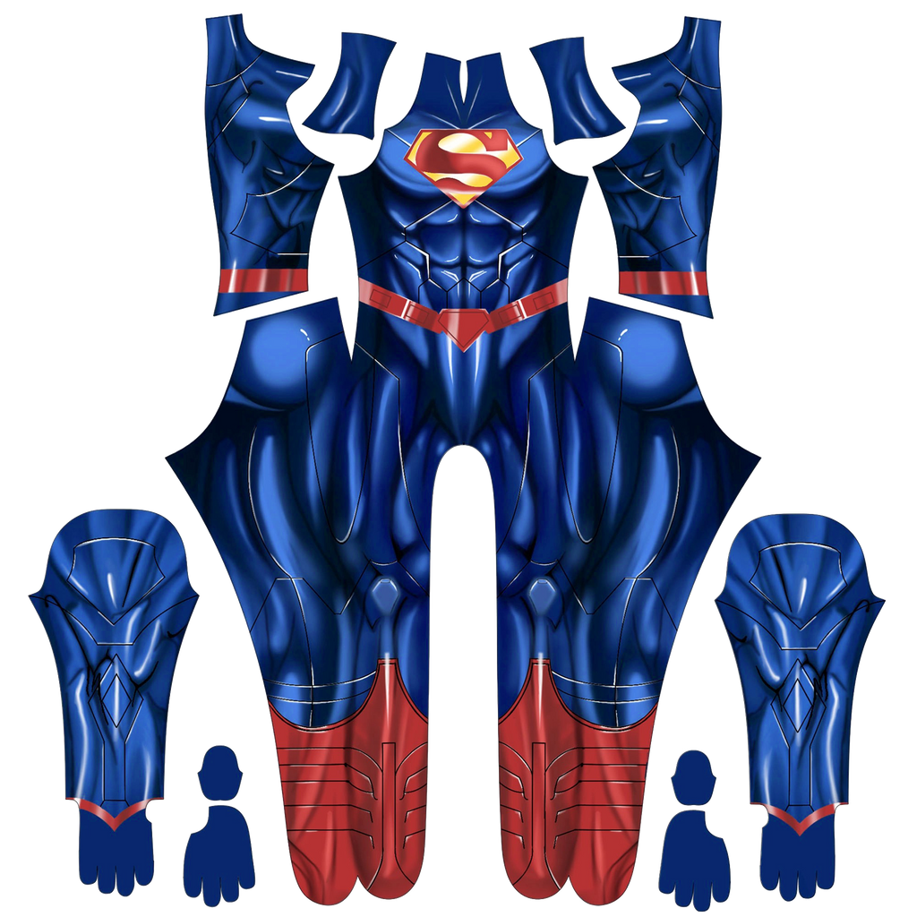Custom Cosplay Bodysuit for New 52 Superman Men - Personalized Blue Suit
