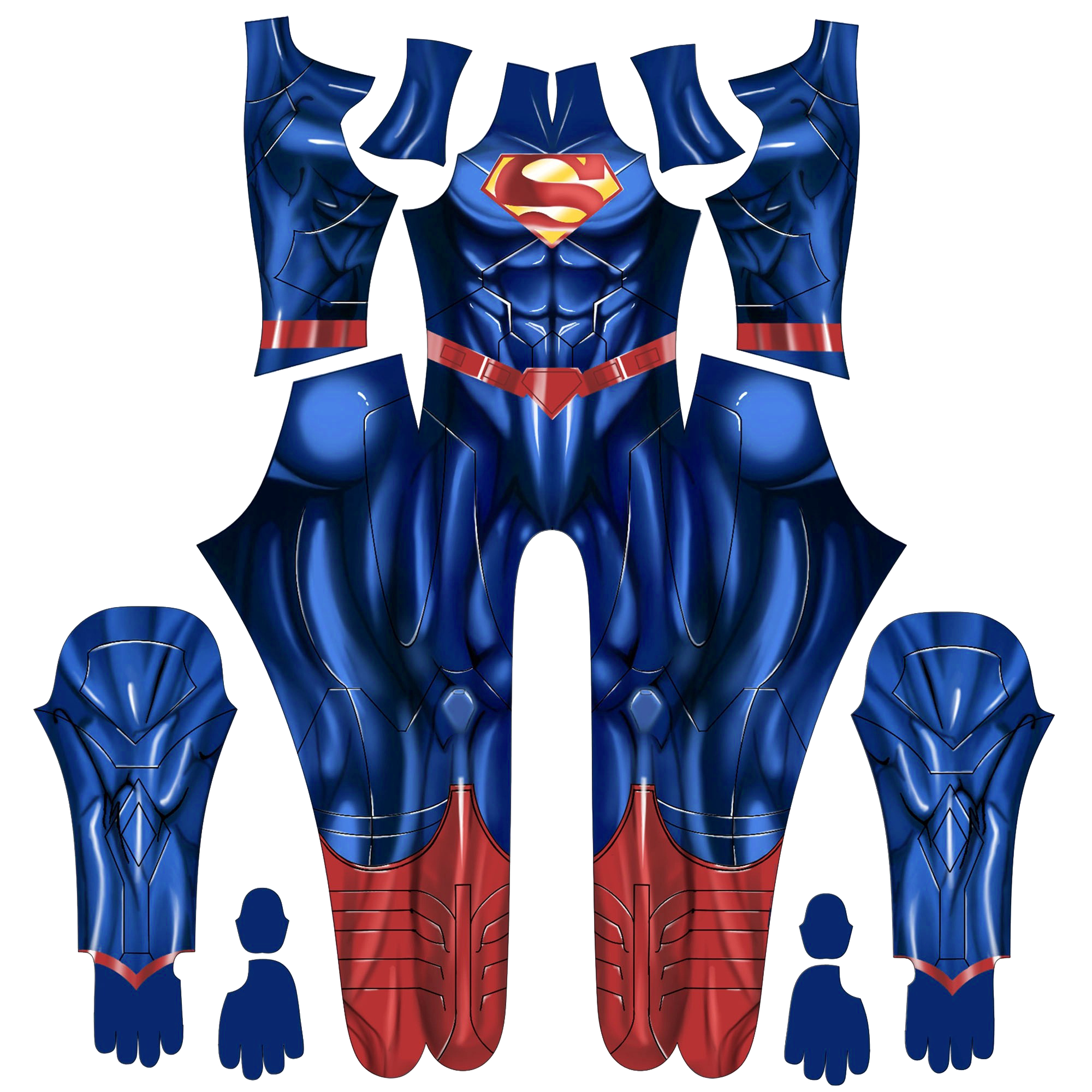 Custom Cosplay Bodysuit for New 52 Superman Men - Personalized Blue Suit