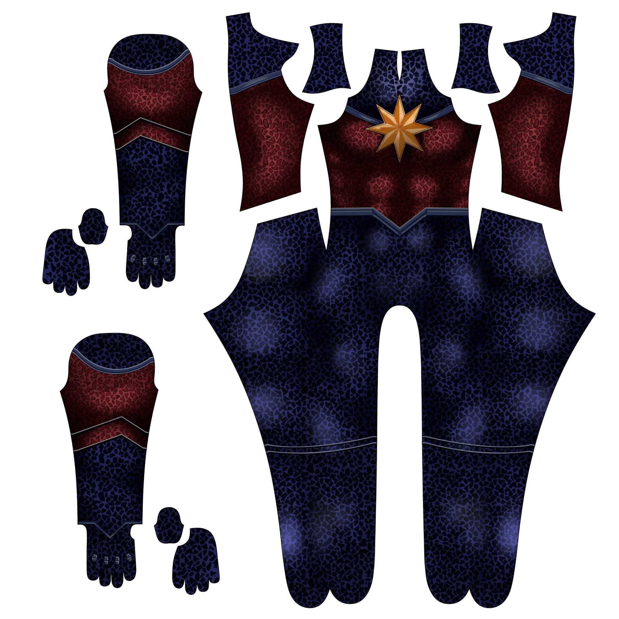Women Custom Captain Marvel Cosplay Jumpsuit