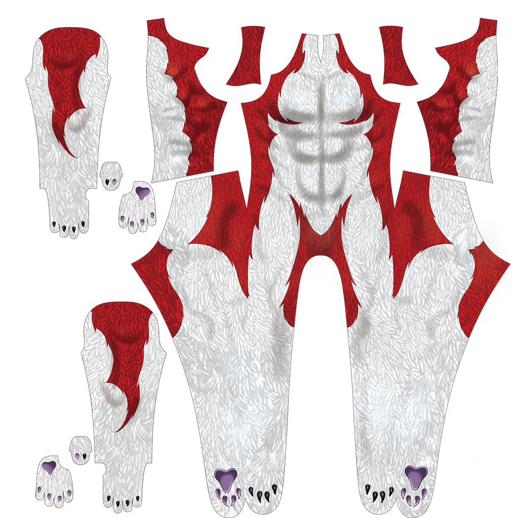 Toon-Red-Wolf-Preview Spandex Bodysuit Muscle Shading for Men Kids Wolf Cosplay